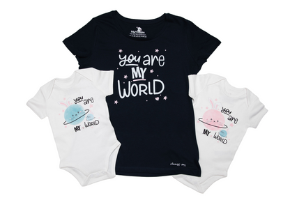 You Are My World, Baby Boy Organic Cotton Bodysuit