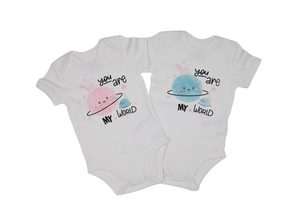 You Are My World, Baby Girl Organic Cotton Bodysuit