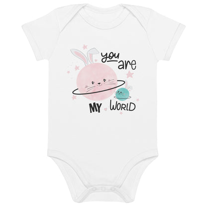 You Are My World, Baby Girl Organic Cotton Bodysuit